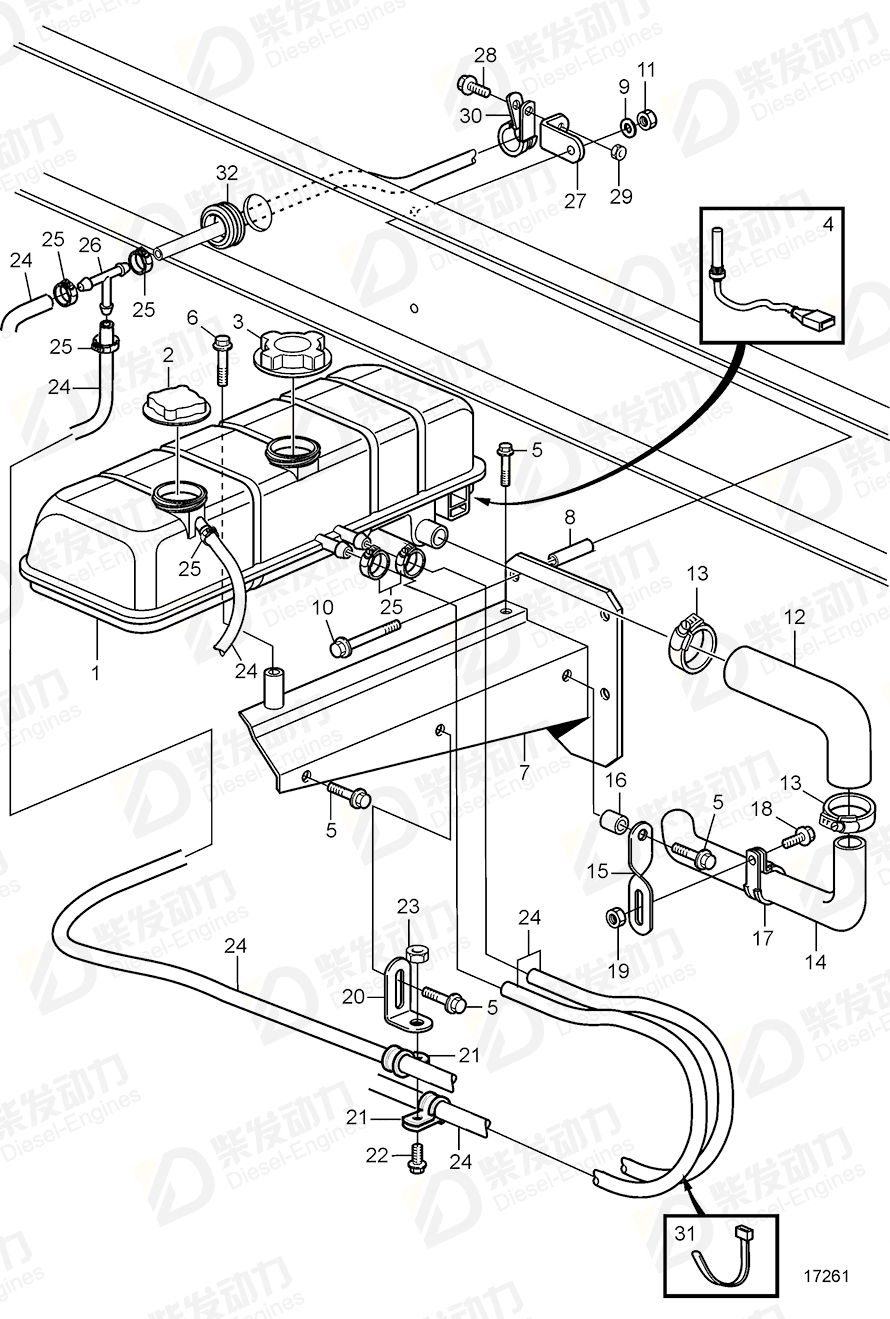 VOLVO Bracket 3827159 Drawing